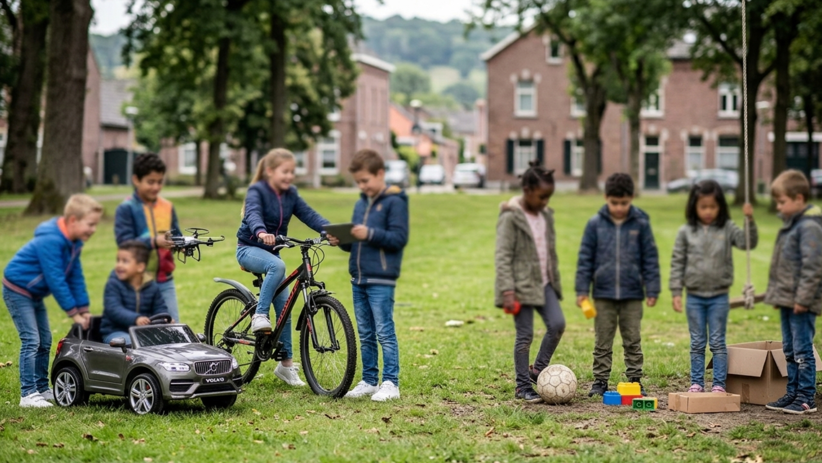 Limburgs landschap met groene heuvels en water, sfeerbeeld geïnspireerd op de mijnstreek van Maasmechelen